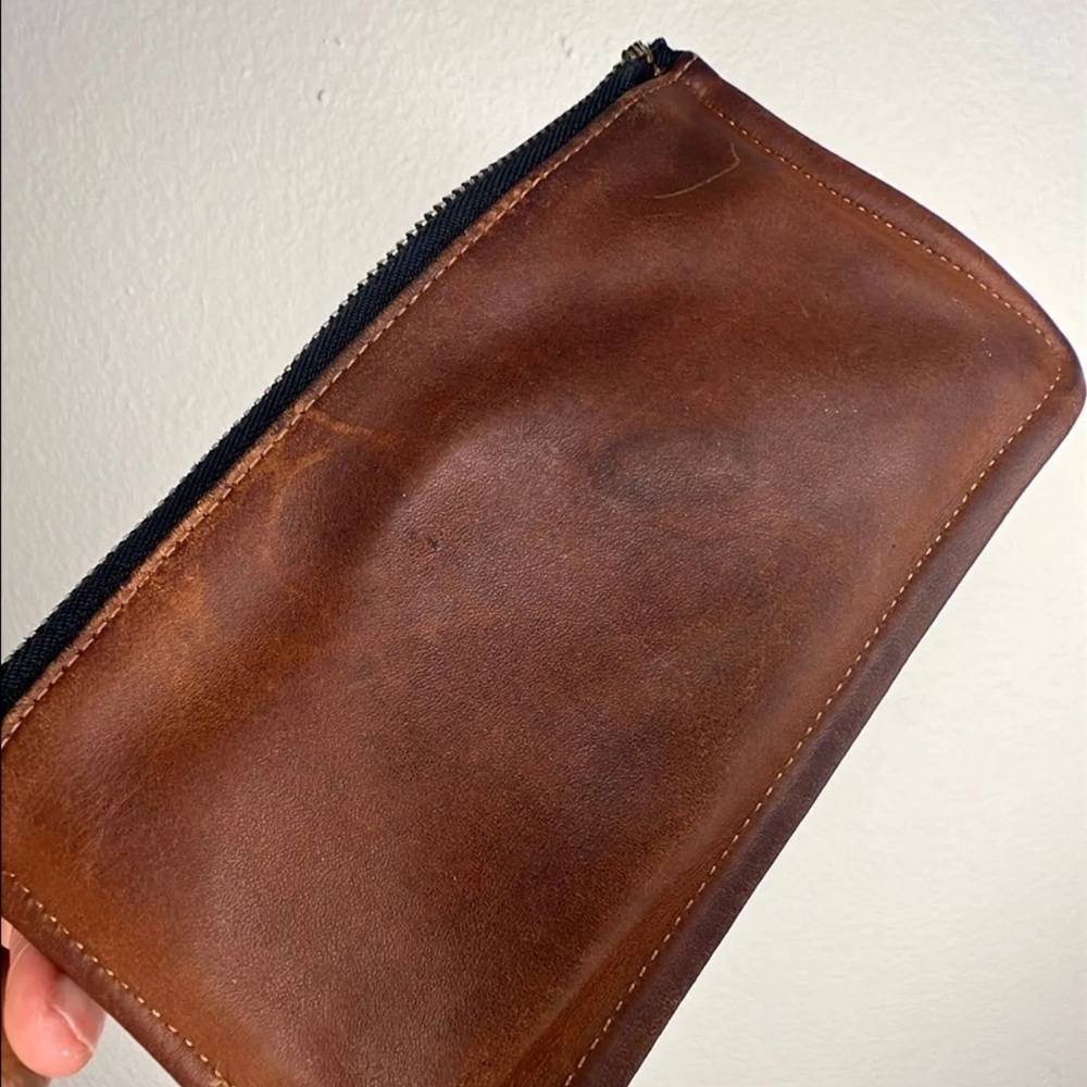 Vintage Coach British Tan Slim Makeup Bag - Picture 5 of 7
